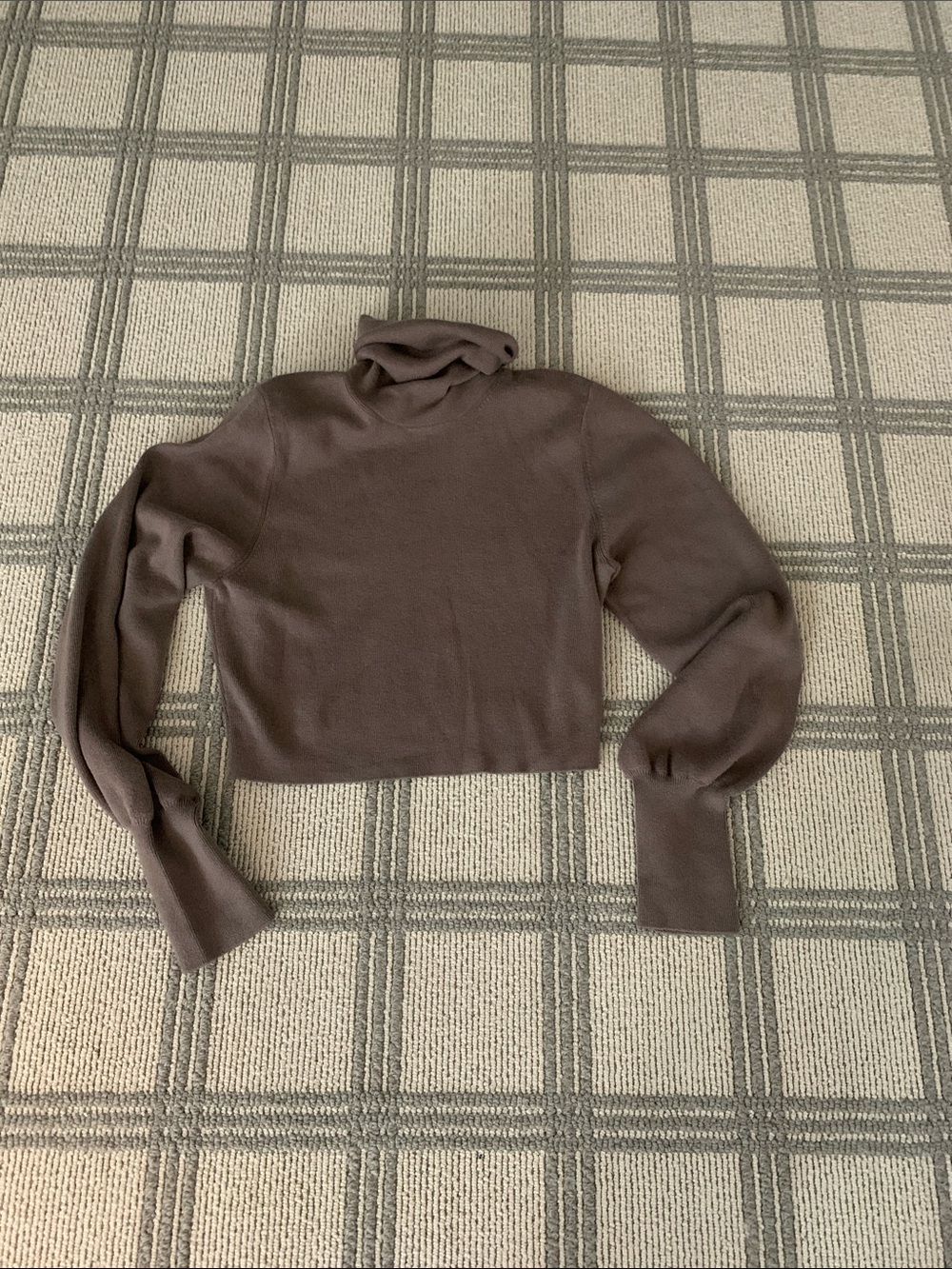 Wilfred Cropped Taupe Turtleneck Sweater